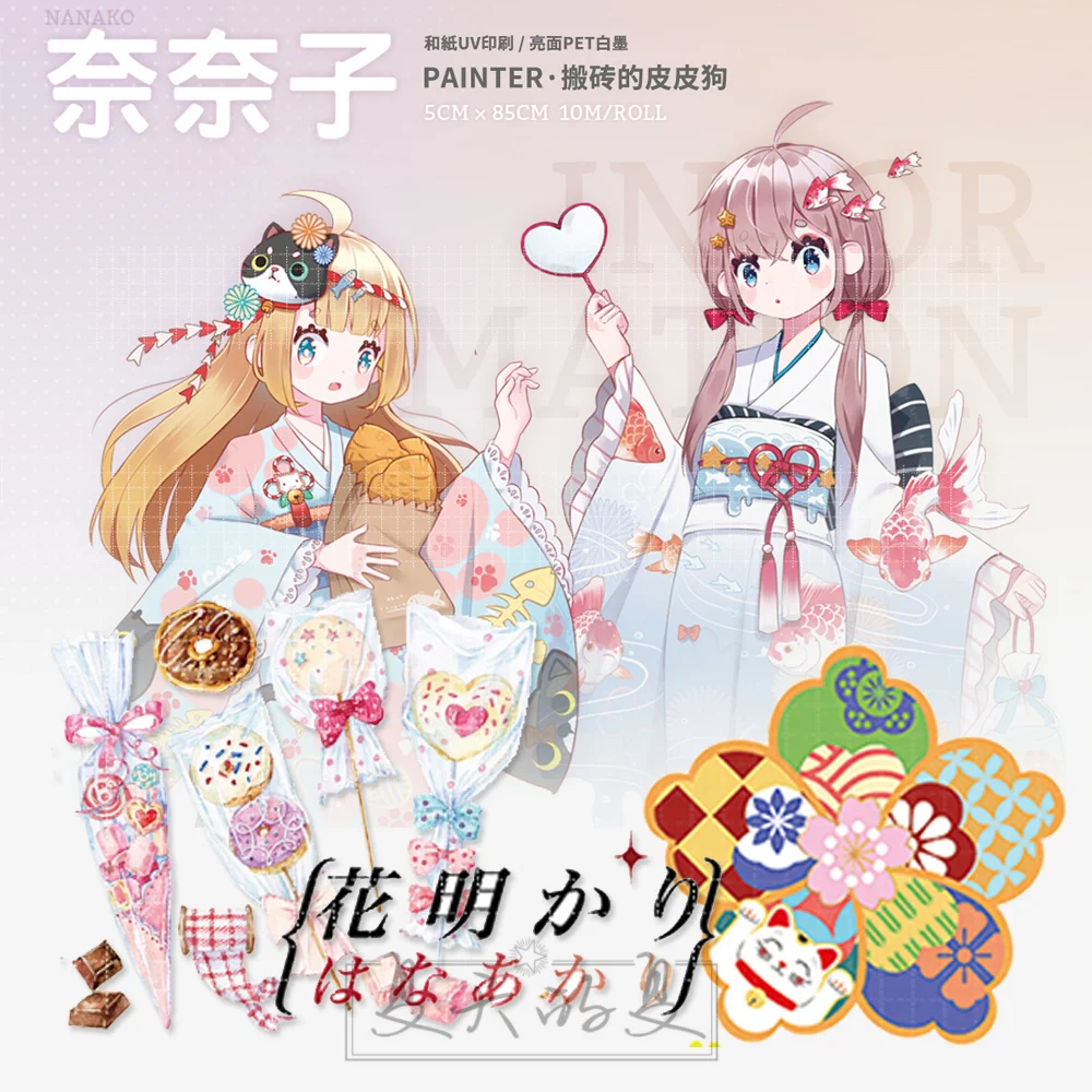 1 Loop masking washi tapes Sample Rabbit Sweet Mushroom Food Collection Ukiyo Painting Nainainaizi | Канцтовары для офиса и