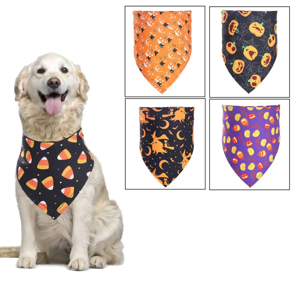

2020 New Pet Triangular Baby Bibs Halloween Dog Triangular Binder Dog Halloween Decoration Triangular Pet Bandanas