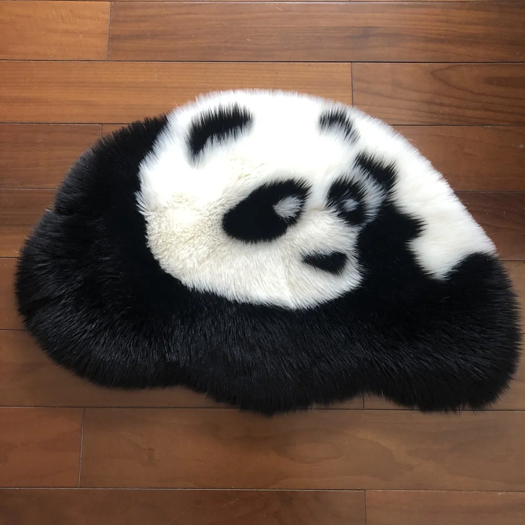 

2019 fashion faux fur panda shape Carpet wool Carpets Bedroom Cover Mattress Xmas Door Window Round Rugs Carpets rugs