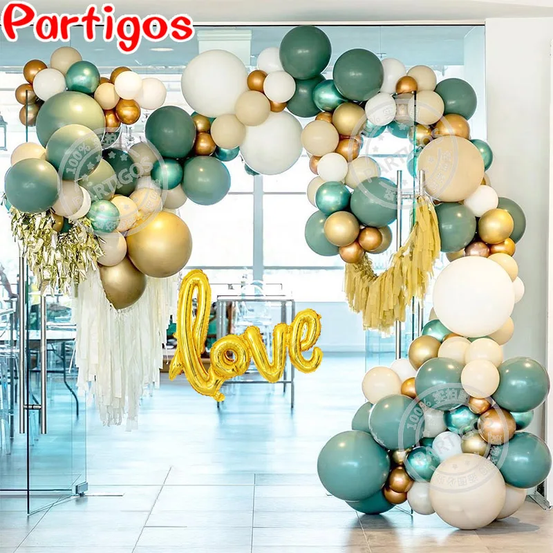 

153Pcs Retro Green Balloons Garland Arch Kit Pastel Baby Pink Baloon Wedding Anniversary Kid Birthday Party Decoration Globals