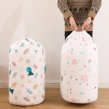 

New Style Drawstring Top Cotton Quilt Bag Oversized Quilt Storage Bag Clothes Organizing Folders Moisture-Proof Waterproof Cloth