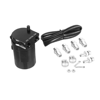 

Universal 300Ml Oil Catch Can Tank Polish Baffled Engine Air Oil Separator Tank Reservoir Kit-Black