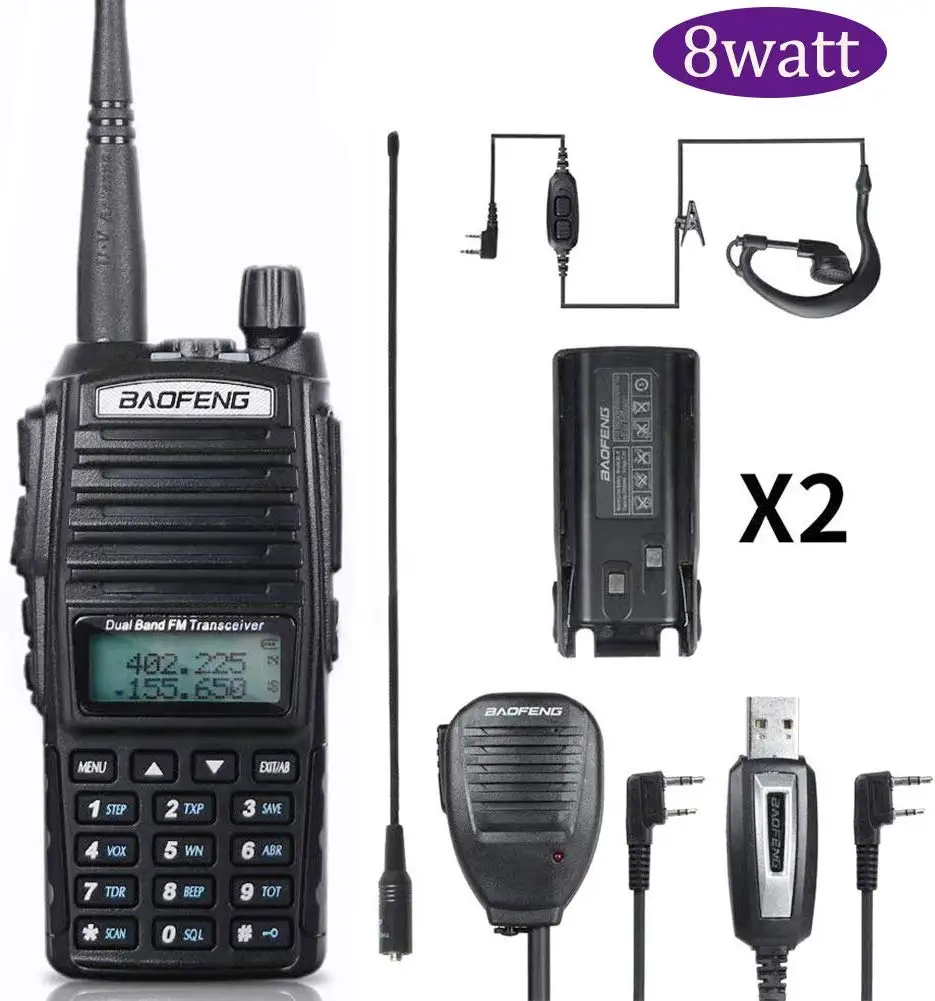 Very Cheap 4vsRB BaoFeng Walkie Talkie UV 82 Schinken Dual Band 136 174/400 520 MHz FM 8 watt 2800mAh Batterie wasserdicht Zwei Weg Radio, transceiver