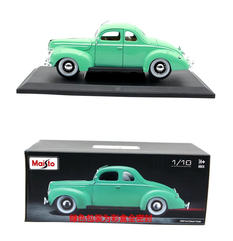 Maisto 1:18 Классическая Автомобильная литая модель машины Модель для Ford Deluxe 1939 литая под давлением модель автомобиля игрушка украшение подарок для человека с коробкой