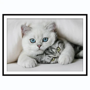 

5D Diamond Painting By Numbers Full Square Cute Cat Cross Stitch Diamond Mosaic Kits Art Pictures Home Decor For Adult