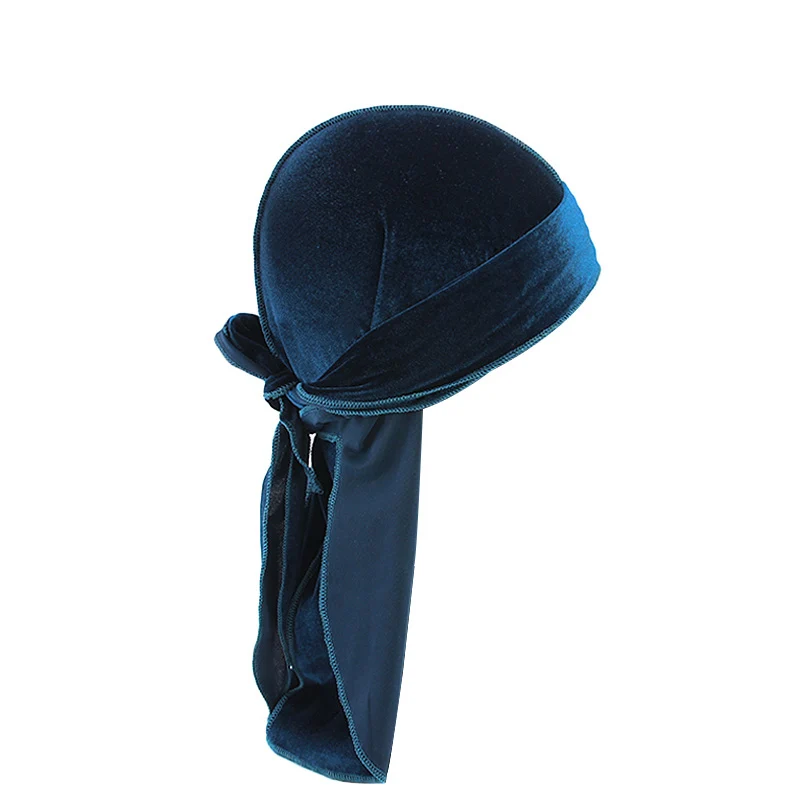 Новый материал мужской бархатный головной убор Durags Бандана тюрбан ДУ тряпичный