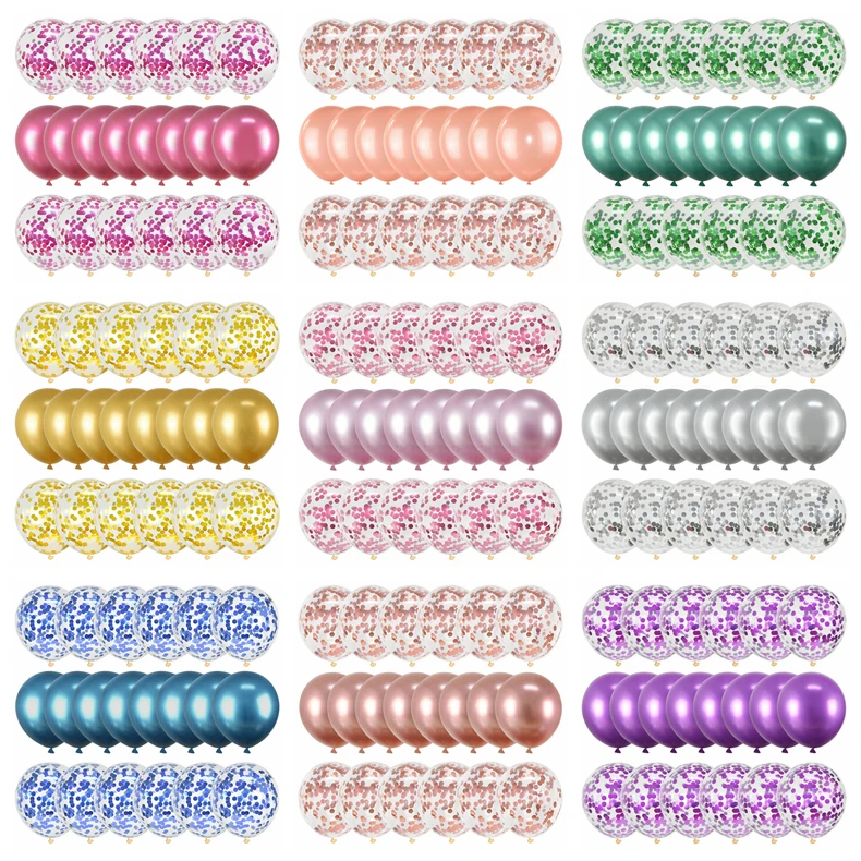20Pcs Rose Gold Balloon Set Confetti Metallic Balloons Birthday Party Wedding Decoration Anniversary Globals Baby Shower | Дом и сад
