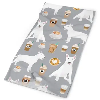 

Bull Terrier Coffee Dog Fabric - Cute Coffees And Dogs Design - White Bull Terriers - Grey Headbands Bandana Cap Scarf Face Mask
