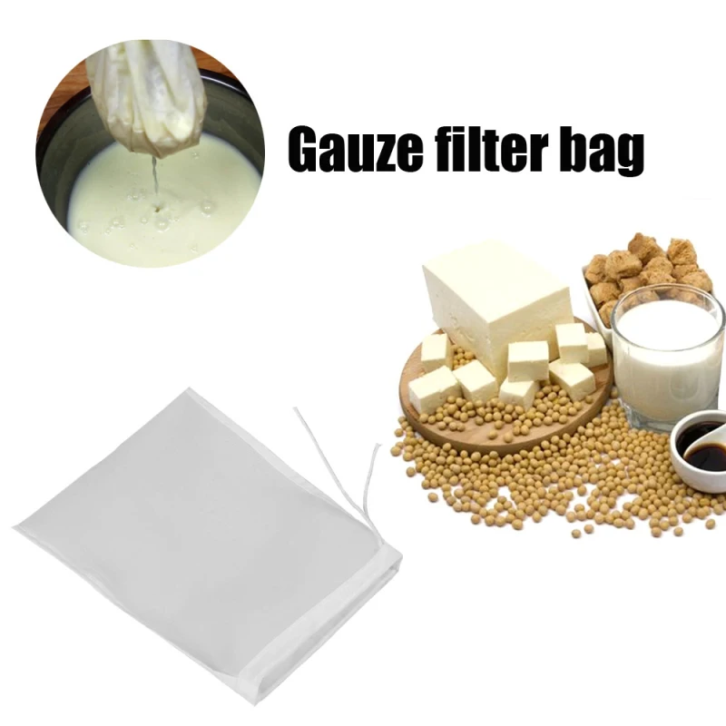 Reusable Fruit Vegetable Filter Bag Strainer Mesh Food Juice Wine Nut Yogurt Soy Milk Coffee Gauze Ultra-fine Nylon Cloth | Дом и сад