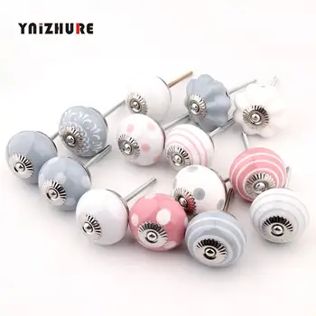 

Top Grade Ceramic Handles Drawer Knobs Cupboard Door Handles Single Hole Cabinet Handles With Screws Furniture Handle