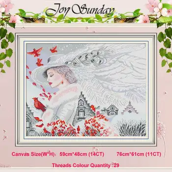 

Beauty And Bird painting counted 11CT 14CT Cross Stitch Sets DIY wholesale Cross-stitch Kits Embroidery Needlework Home Decor