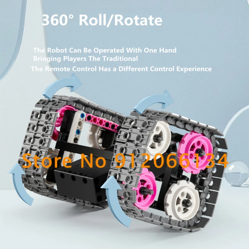 Smart Programming RC Robot 360°Rotation 408PCS DIY Assembly Blocks 3 Styles Gravity Sensor Dual Remote Control RC Tank Toys Gift 4