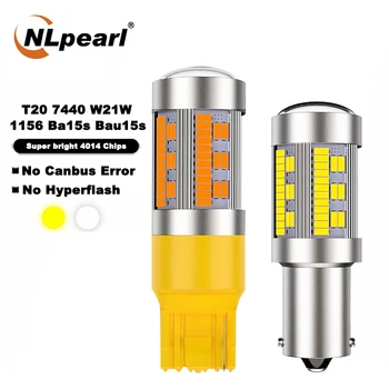 

NLpearl 2x Signal Lamp T20 7440 W21w Led Canbus Bulb 4014SMD P21W Led Ba15s 1156 Bau15s Py21w Car Turn Signal Brake Light 12-24V