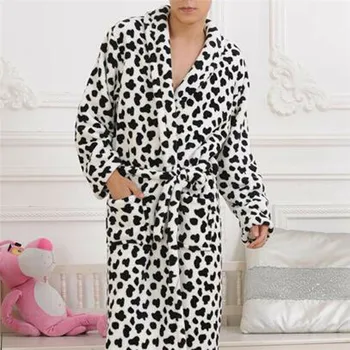 

Women Men's Robe Plus Size Leopard Winter Sleepwear