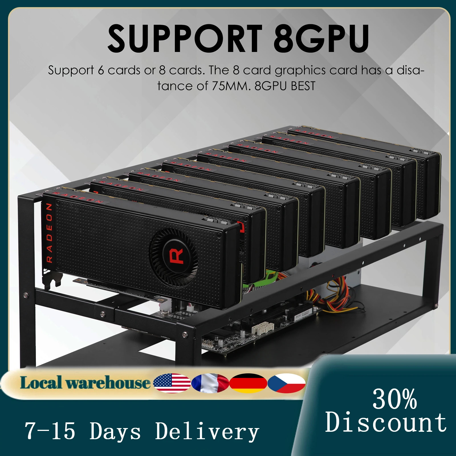 マイニング セット　8GPU　電源1200W マイニングリグ　BTC マイニング セット 8GPU 電源1200W マイニングリグ BTC