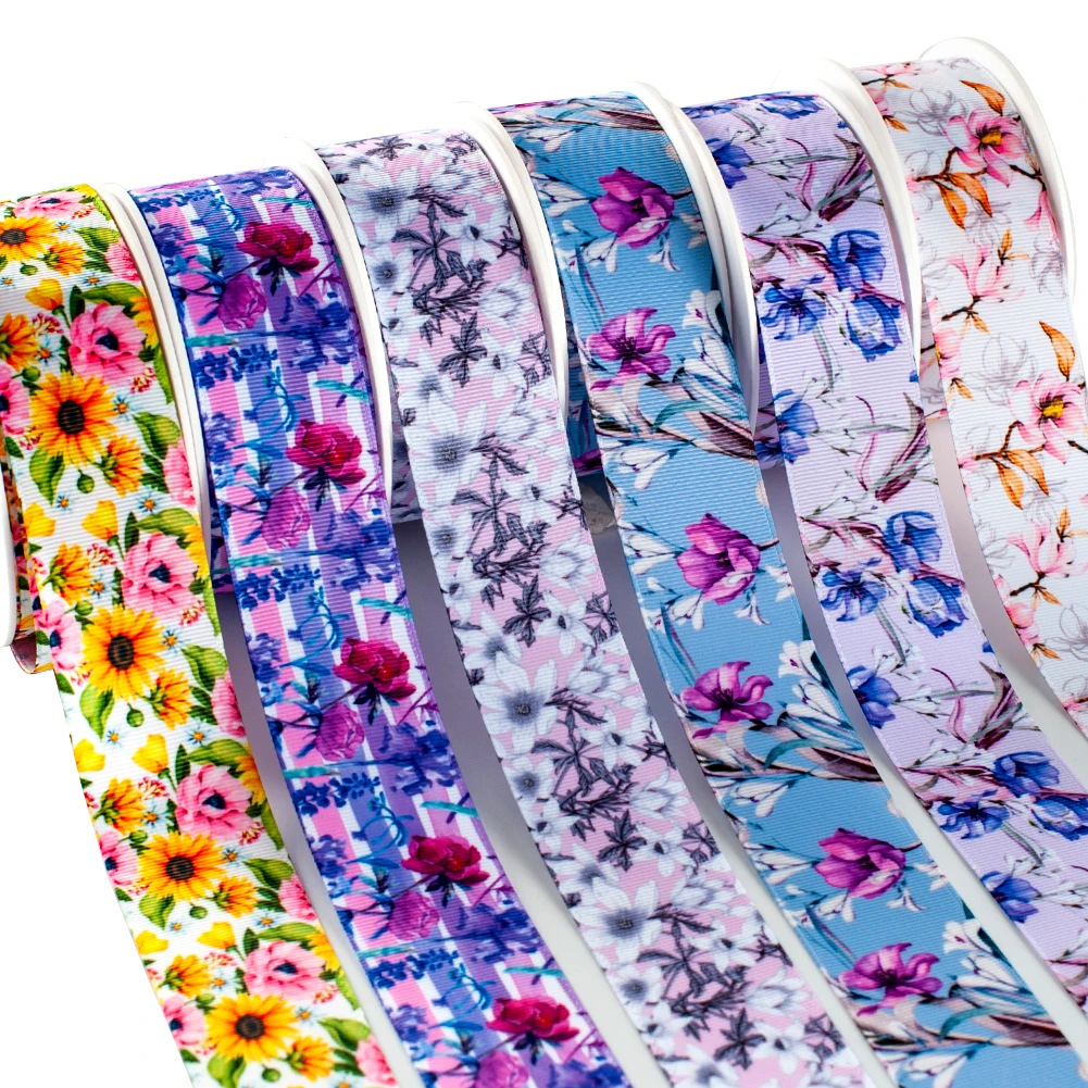 

10 ярдов, ленты в рубчик с цветочным рисунком, маленькая Цветочная фотография, Подарочная цветочная упаковка