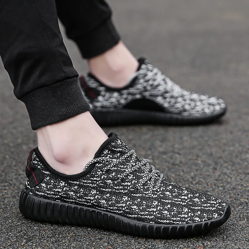 Новинка; Flyknit; мужская повседневная обувь; удобная мужская обувь; дышащие кроссовки на шнуровке; осенний светильник; Tenis Masculino; Мужская обувь; zapatos hombre