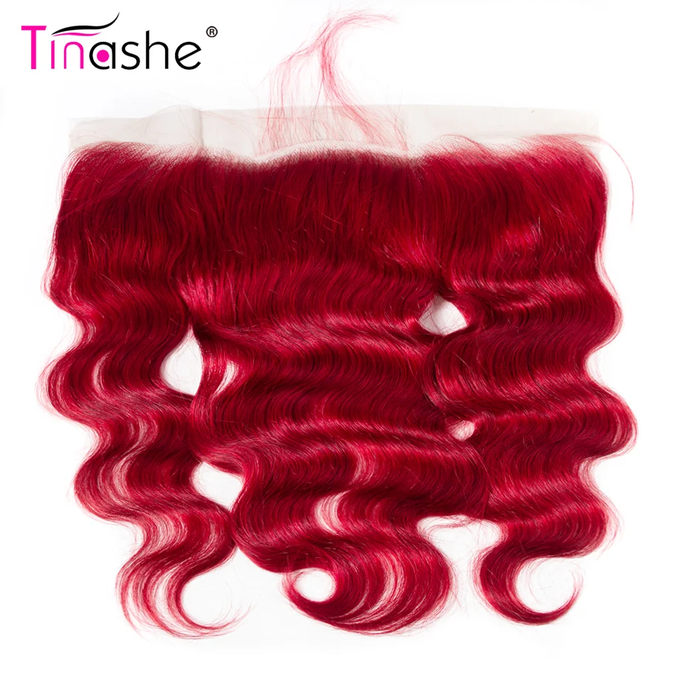 

Tinashe Hair Brazilian Body Wave Lace Frontal Closure Remy Human Hair Closure Pre Plecked Red Colored Swiss Lace Frontal Closure