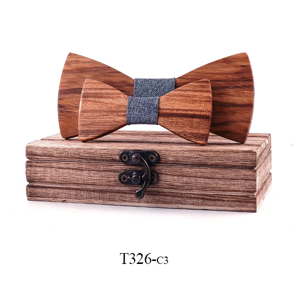 Классический детский деревянный галстук-бабочка для мальчиков и девочек; Модный Детский галстук-бабочка с принтом зебры и дерева; галстук-бабочка для домашних животных - Цвет: T326-C3