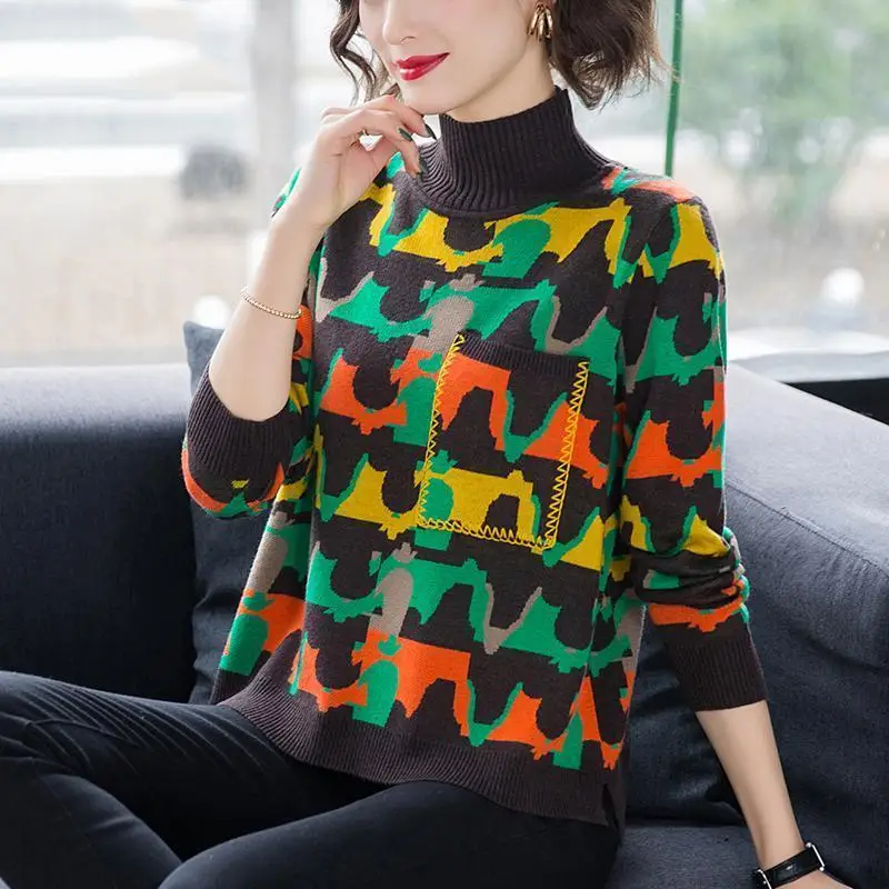 

Autumn winter new style sweater loose outside wearing turtleneck thick sweater