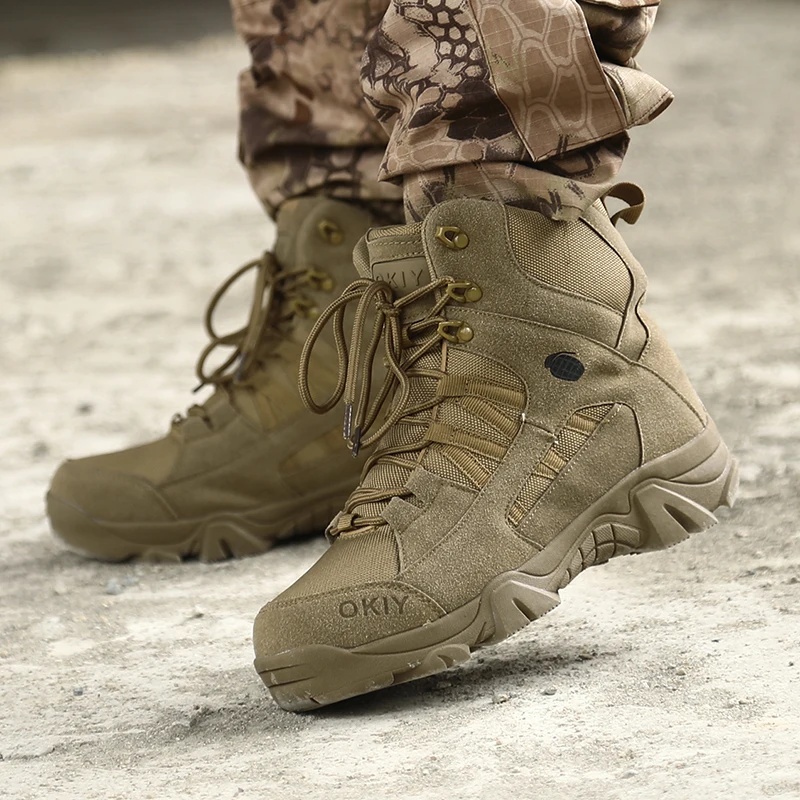 2021 Military Ankle Boots Men Outdoor Genuine Leather Tactical Combat Man Boots Army Hunting Work Boots For Men Shoes Casual Bot