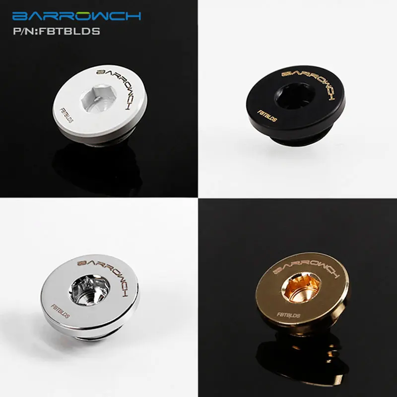 

Barrowch FBTBLDS, Inner Hexagonal Plug, G1/4'' Ultra-thin Plugs, Water Stop Fitting, Black/Silver/Gold/White Plugs