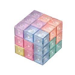 Cube magique multicolore Transparent en plastique, anti Stress et l'anxiété, Speedcube, pour enfants, GTJ50 