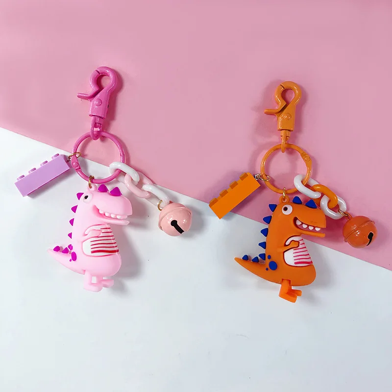Южная Корея творческие динозавр колокол ковкий чугун трубы разъемы крутой тренд, милый мультяшный брелок для ключей автомобиля подвеска для сумочек