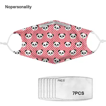 

Nopersonality PM2.5 Men Women Face Mask Reusable Cute Panda Print Mouth Mask with Activated Carbon Filter Bacteria Proof Mask