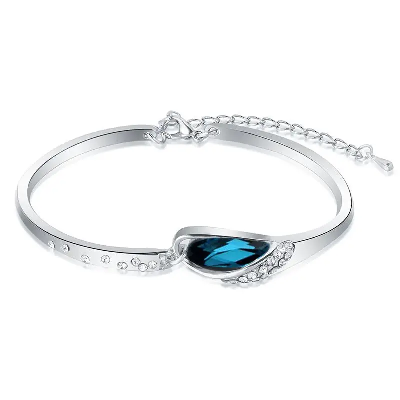 QiLeSen Fine jewelry 925 Стерлинговое Серебро взрывной стекла обувь браслет из голубых