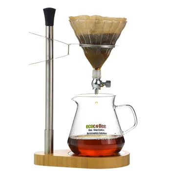 

Ecocoffee Adjustable V60 Barista Coffee Stand Glass Dripper with Valve Hot Brewer Percolator