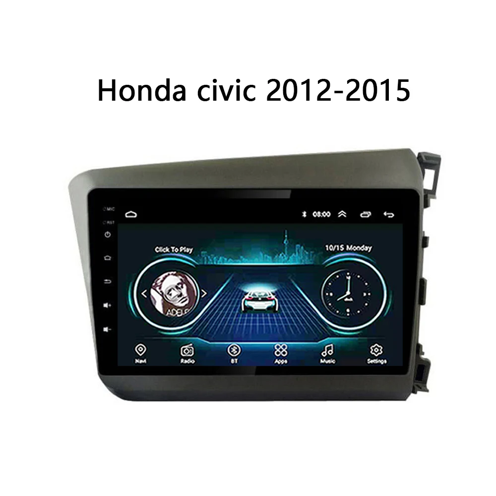 Car Radio for 2012-2014 Honda Civic RHD Head unit Multimedia System DVD stereo Android 8.1 10&quot support Carplay SWC TV bt WiFi |