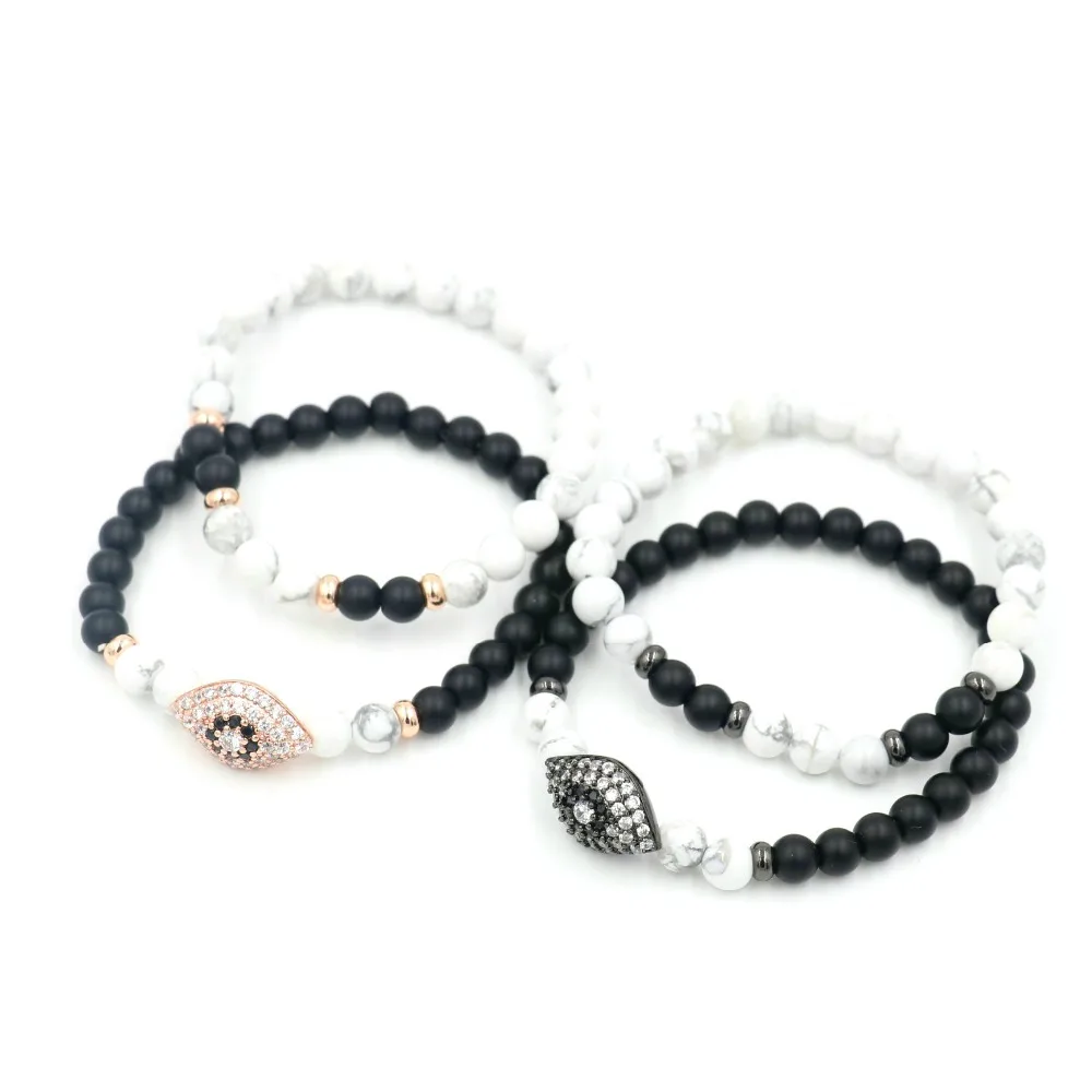 2 шт./компл. браслеты из бисера со сглаза женские и мужские ювелирные изделия для