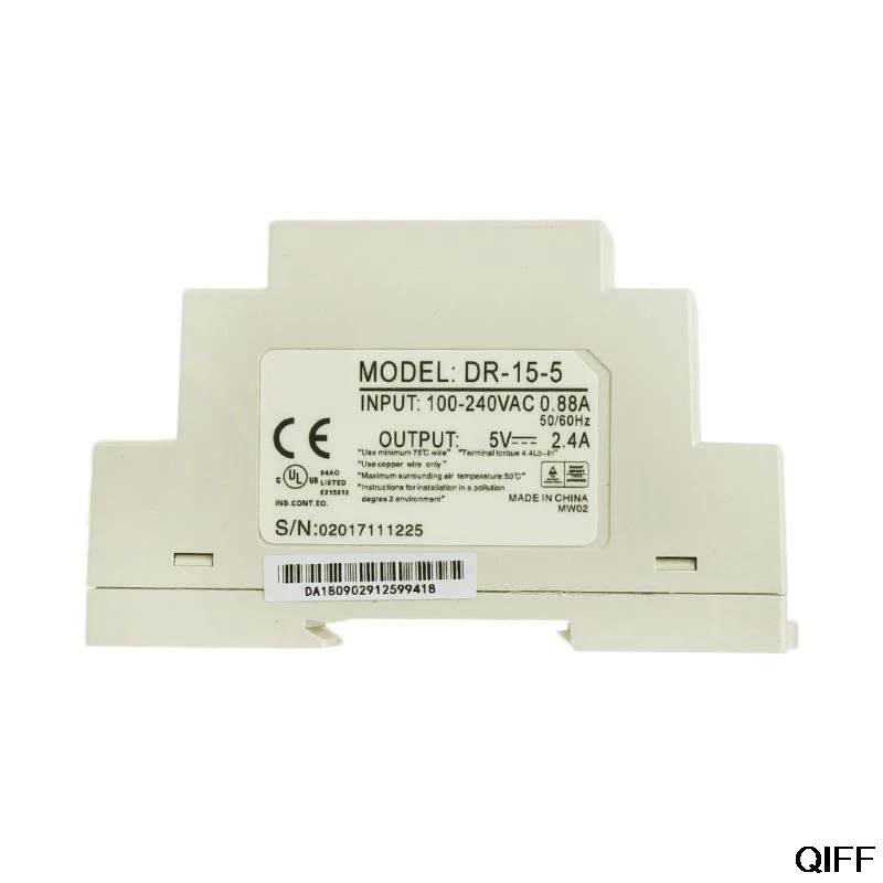 Прямая поставка& DR-15W промышленные din-рейку импульсный Питание 5V 12V 15V 24V в августе 19