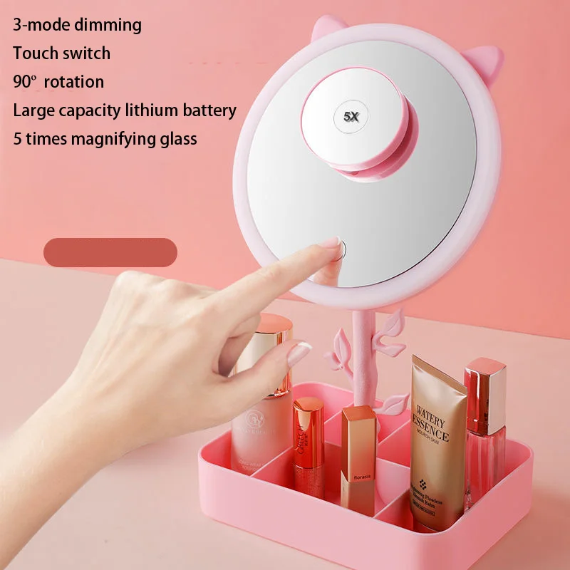 

LED make-up mirror desk with lamp dormitory dressing mirror women's dressing mirro