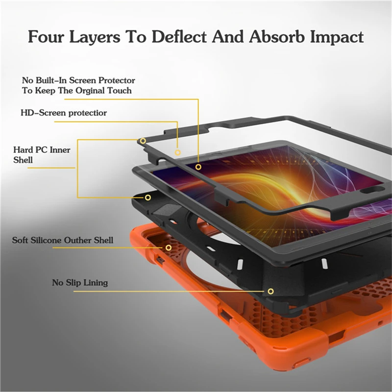 Детский безопасный Чехол Hmsunrise для apple ipad 9 7 2018 ударопрочный сверхпрочный