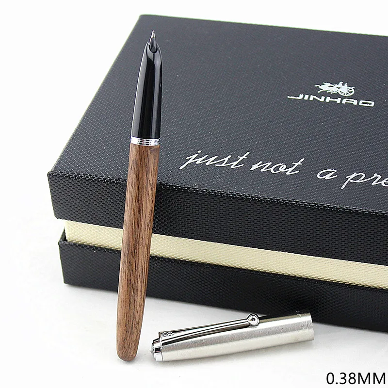 JINHAO 51A деревянная перьевая ручка Сталь Кепки Фирменная Новинка 0,38 мм чернильная ручка NIB