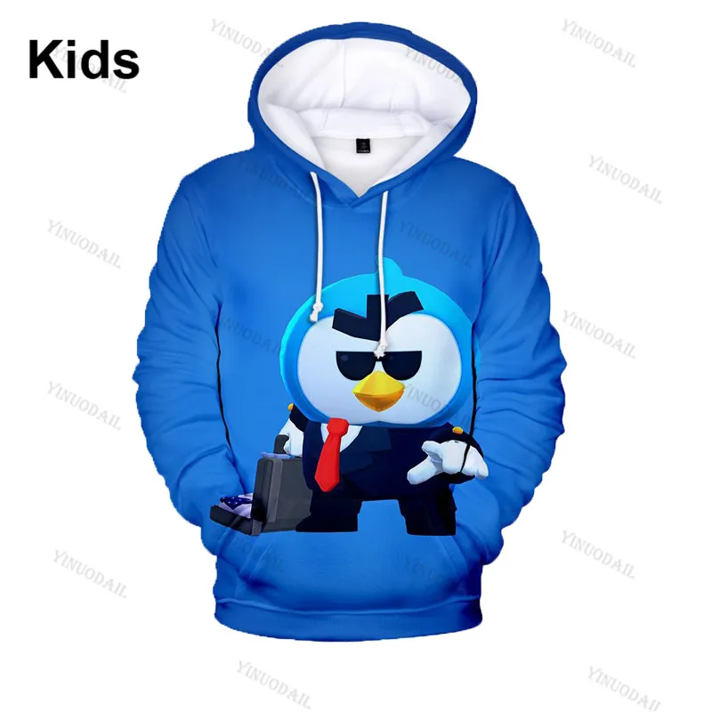 

Mr.P Children Cute Crow Shoot Browls Game 3D Print Hoodies Men Clothing Harajuku Sweatshirt Kids Thin Leon Child Tops Boys Girls