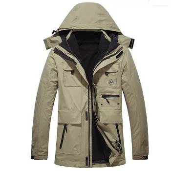 

New Style Men Raincoat Jacket Removable Shoulder Wearing Two-Piece Set Men's Outdoor Large Size Loose Casual Cotton-padded