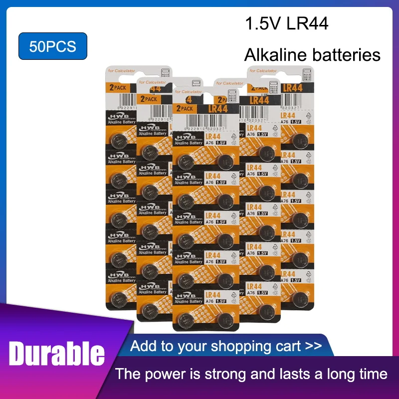 50pcs/Lot LR44 for Eaxell Alkaline Button Battery 1.5V Lithium Coin Batteries A76 AG13 G13A LR1154 357A SR44 0%Hg | Электроника