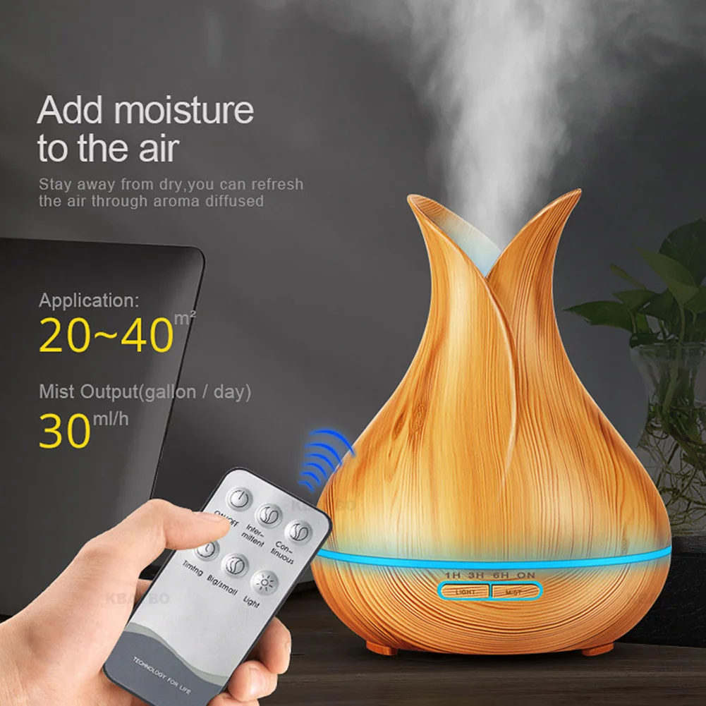 EU Plug 400ML Essential Oil Diffuser Ultrasonic Aromatherapy Air Humidifier for Home Office Spa Umidificatore Humidificador RT99 - Цвет: EU Plug