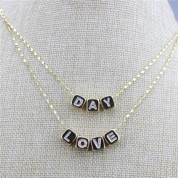 

18inch 5pcs/lot New design A-Z 26letters cz necklace,small cube cz pendant component,popular plated necklace cheap wholesale