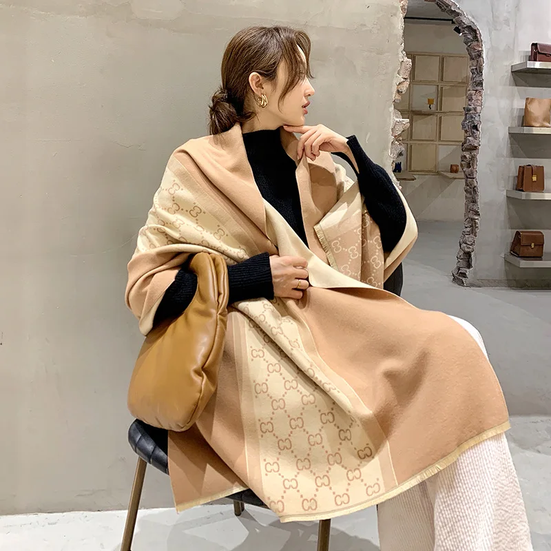 

2020 Winter Scarf High Quality Cashmere Shawls Lady Pashmina Scarves Women Thick Warm Blanket Wraps Print Brand Female Foulard