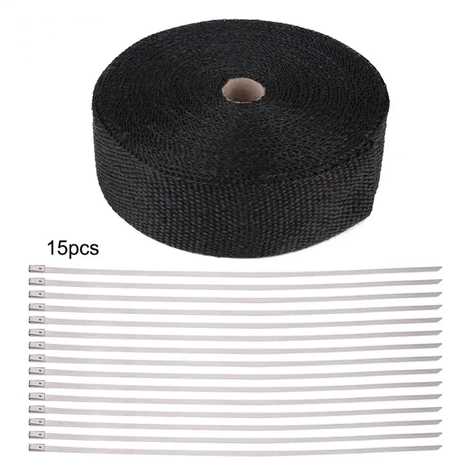49FT Length Black High Heat Insulation Exhaust Pipe Wrap Tape Cloth for Car Motorcycle | Автомобили и мотоциклы
