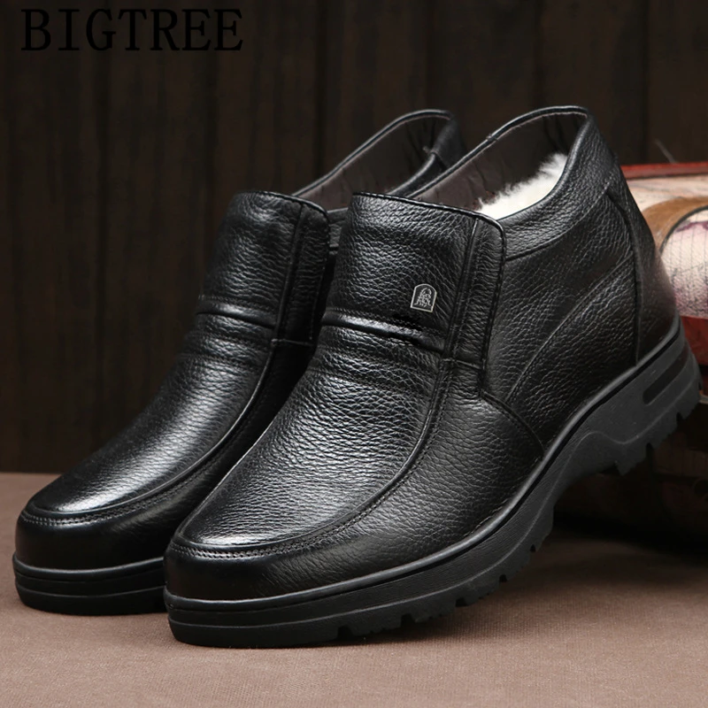 Кожаные ботинки Мужская обувь Ботильоны зимняя Мужские зимние Zapatos De Hombre Sapatos