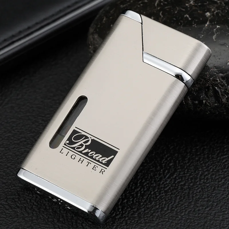 Ultra-thin Visible Gas Lighter Butane Torch Lighter Cigar Cigarettes Lighter Turbo Lighters Smoking Accessories Gadgets For Men