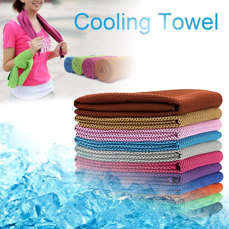 

Summer Ice Cold Cool Towels Cooling Towel for Sport Running Jogging Gym (Getting Cool After Putting the Towel Into Water) 30cm x