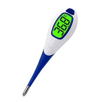

Digital Lcd Large Screen Display Thermometer Flexible Tip / Oral Mouth Underarm For Kids Adult Portable 1Pcs