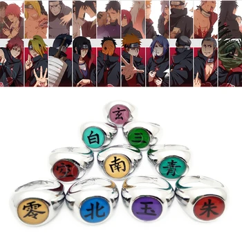 

Anime Naruto Akatsuki Rings Cosplay Accessories Props Metal Sasori Deidara Orochimaru Uchiha Itachi Pain