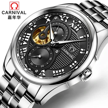 

CARNIVAL Mens Watches Top Brand Luxury Full Steel Automatic Watch Waterproof Mechanical Business Sport Watches Relogio Masculino